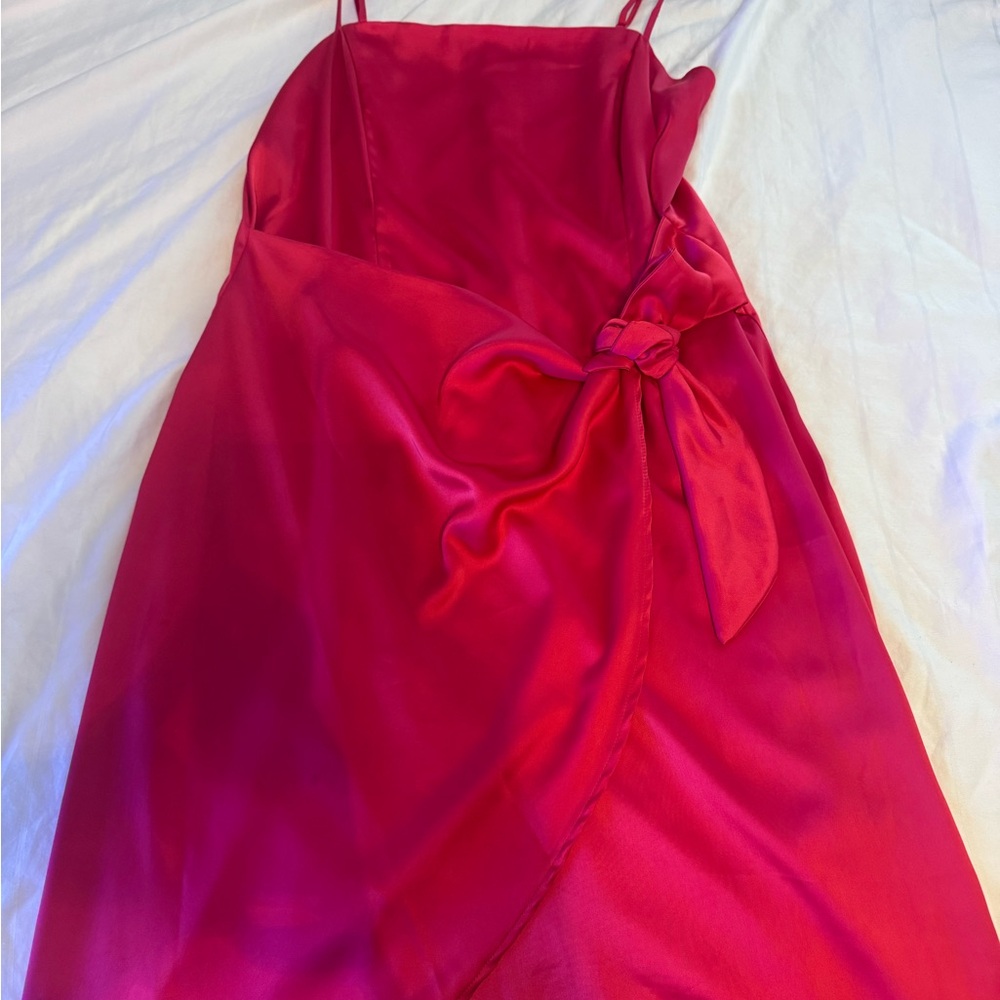 Elegant Red Satin Dress